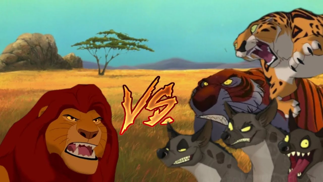 Муфаса 🦁 vs Шерхан 🐯 & Сабор 🐆 & Гиены 🐕🐕🐕