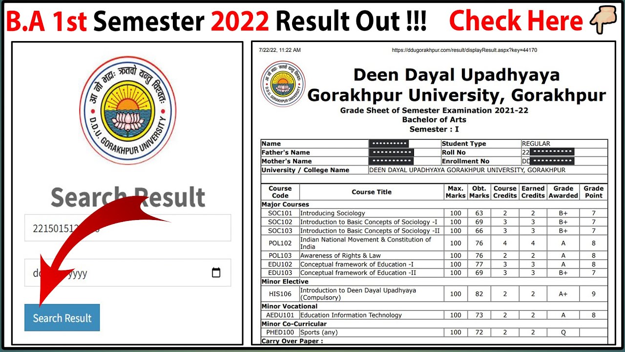 ba 1st year result 2022 kaise dekhen || How To Check B.A 1st Year Result D.D.U 2022 || #DilshadTech