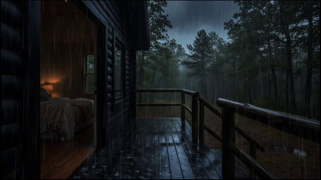 Gentle Rain in the Forest Cabin 🌲🌧 | Soothing Sounds for Restful Sleep