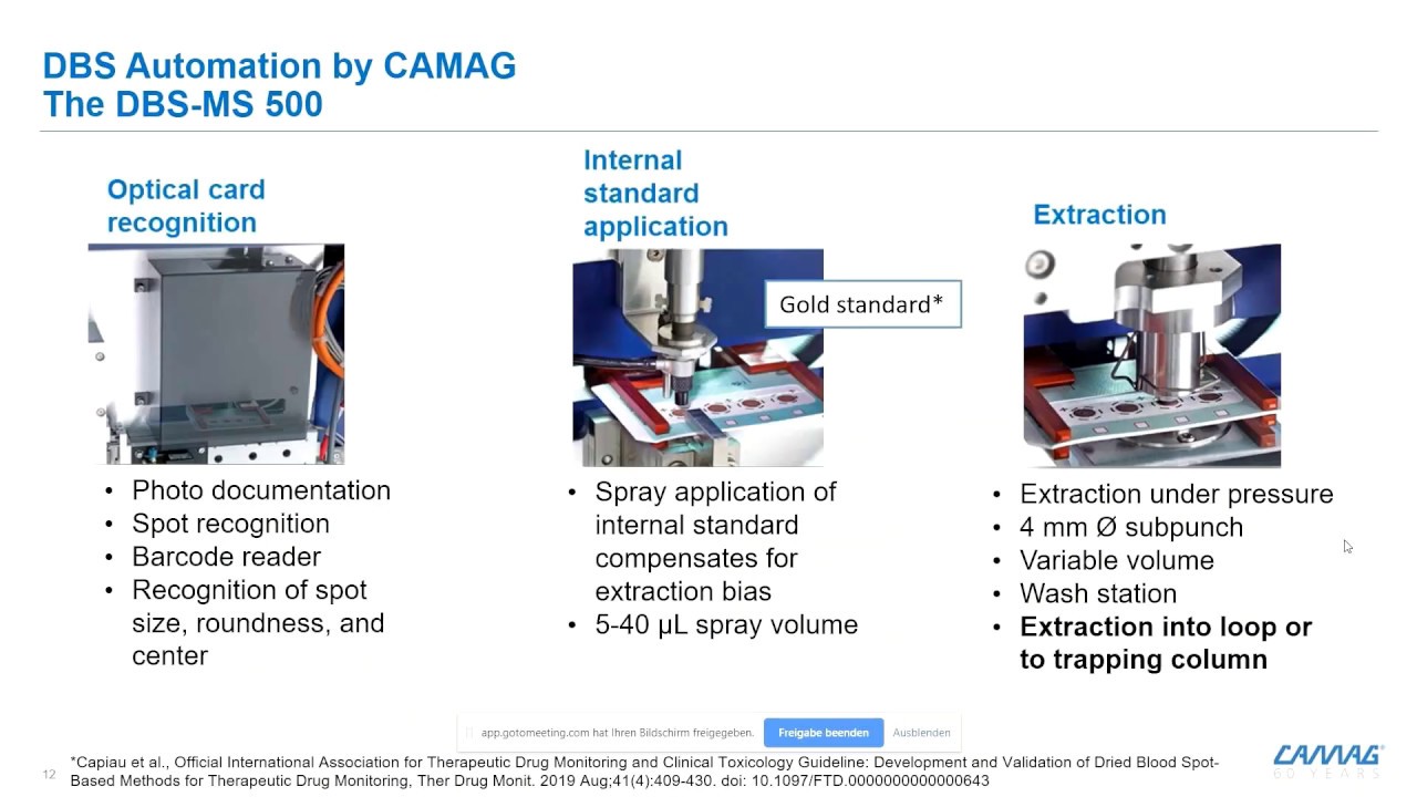 Dried Blood Spot Automation by CAMAG &ndash; The DBS-MS 500 Autosampler