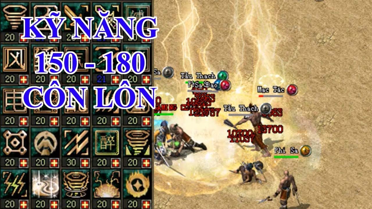 Skill cấp 150 - 180: Phái Côn Lôn - Võ Lâm Truyền Kỳ