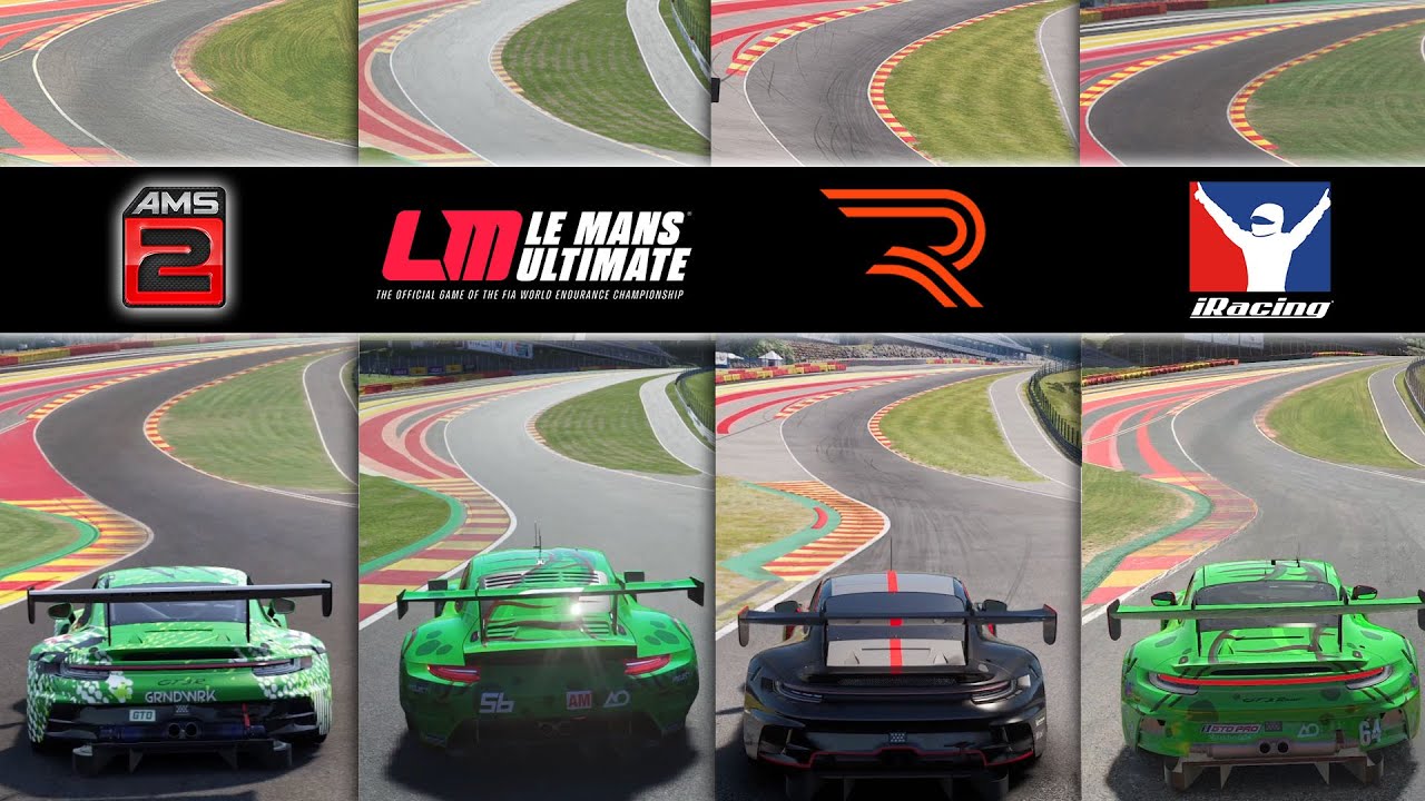COMPARATIVA SPA👉 iRacing 🔸 Automobilista 2 🔸Rennsport 🔸 Le Mans Ultimate