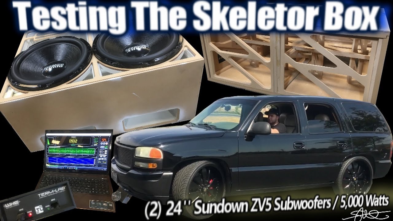 Skrzynia &bdquo;Skelator&rdquo; Pierwszy test SPL - 2 ogromne 24-calowe subwoofery Sundown ZV5 2 wzmacniacze ...