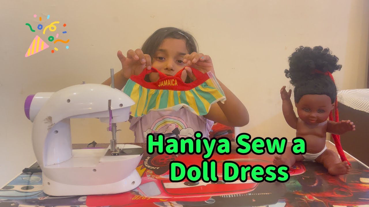 Haniya Makes a Beautiful Dress for Her Doll 👗 – DIY Doll Clothes – How to Sew a Doll Dress