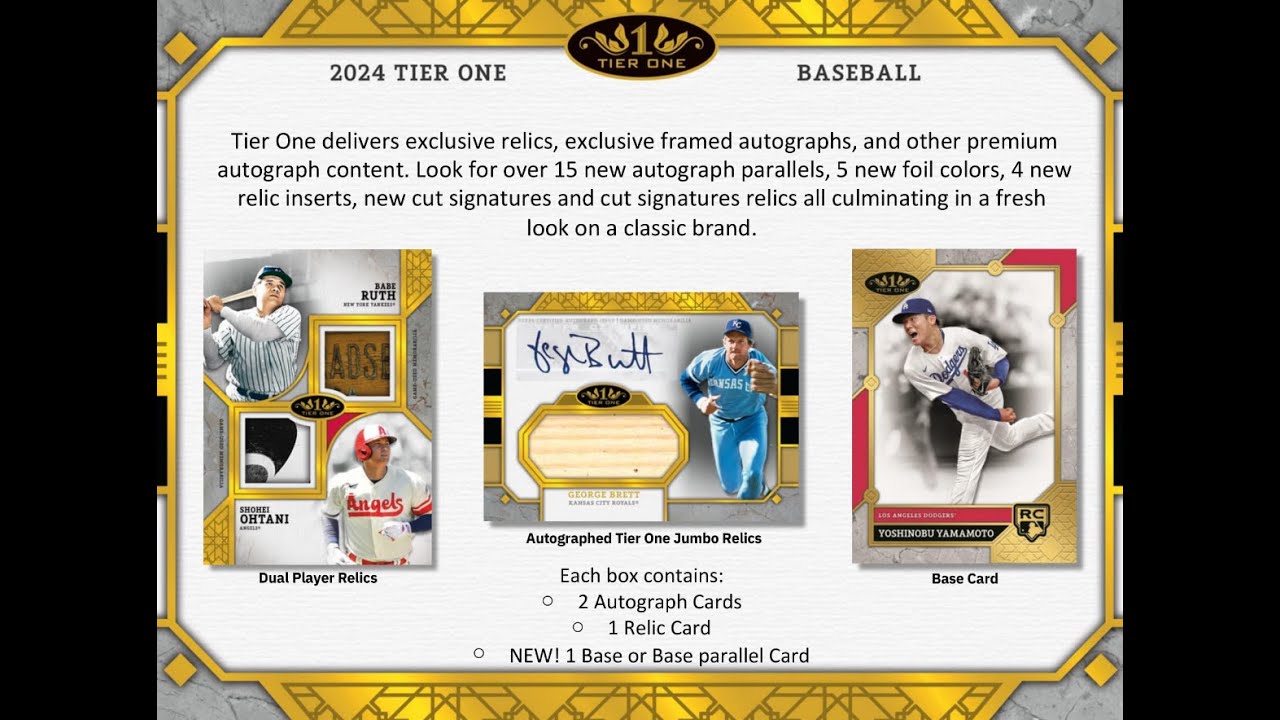 8CASE BREAKS MLB 2024 TOPPS TIER ONE GROUP BREAKS  BROG水道橋店　野球カード　メジャーリーグ　大谷翔平　山本由伸　ケース開封　ボックス開封