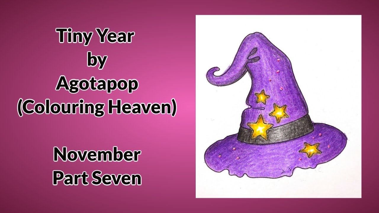 «Tiny Year» от Agotapop (журнал Coloring Heaven) — ноябрь (часть 7) — шляпа ведьмы на Хэллоуин