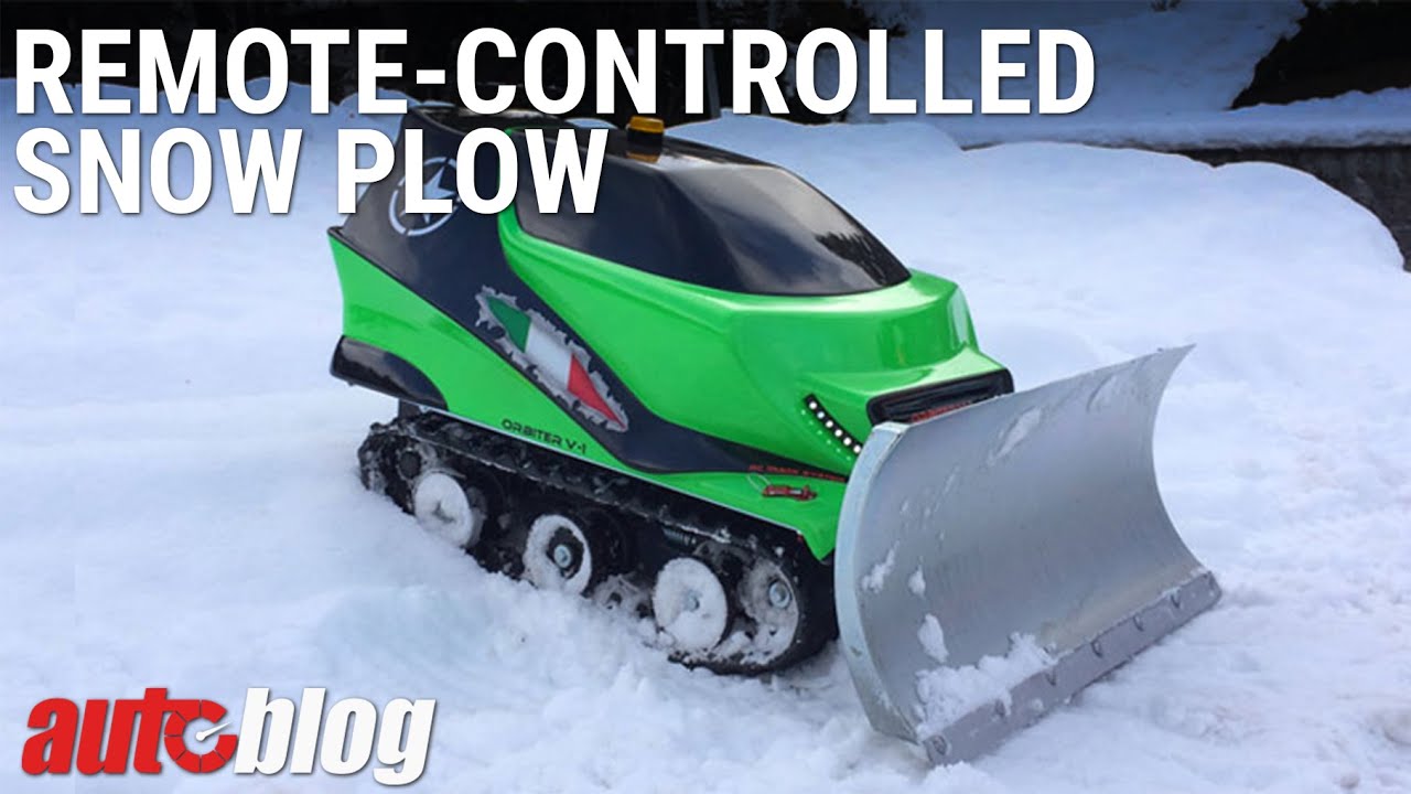 Remote-controlled snow plow