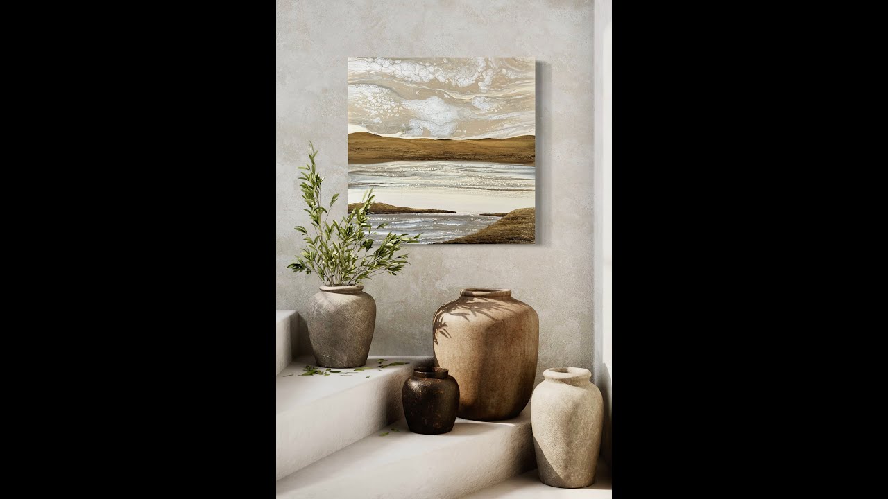 Neutral Landscape Pour. One Of My Favs. Acrylic Pour Painting, Flow Art, Fluid Art Technique,