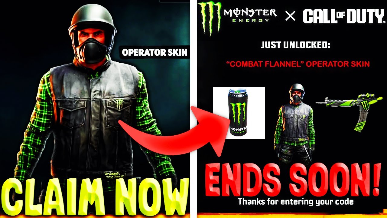 LAST CHANCE For Free Combat Flannel Operator Skin + Monster Energy Rewards in BO6 & Warzone!