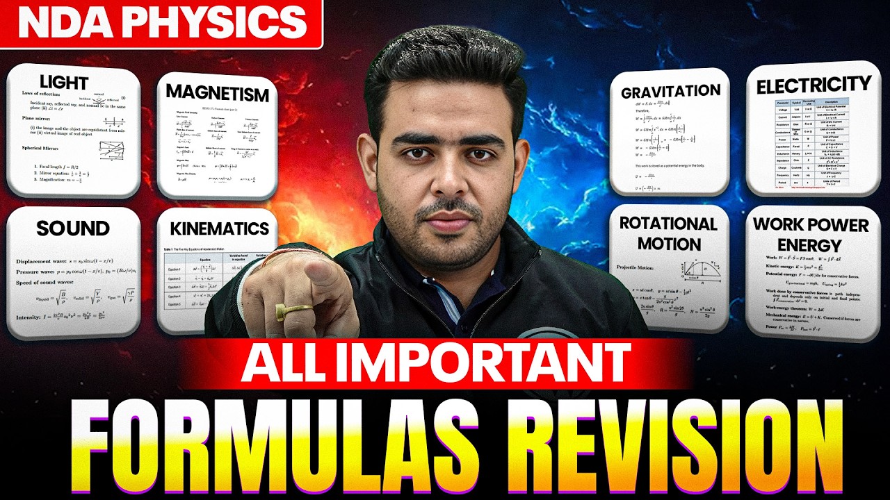 NDA Physics : Physics Formulas One Shot Revision ✅  Physics for NDA 🎯NDA Physics One Shot 🔥 NDA GAT