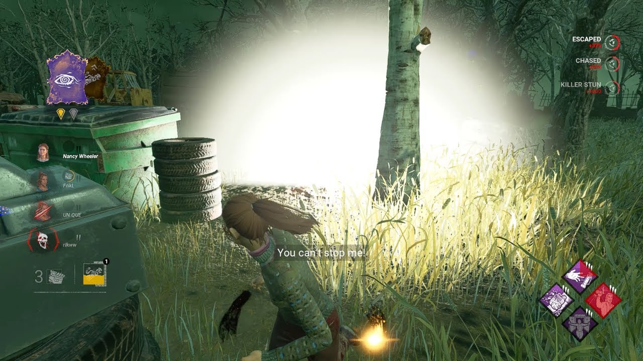 Flashbang with head on is the best combo in dead by daylight