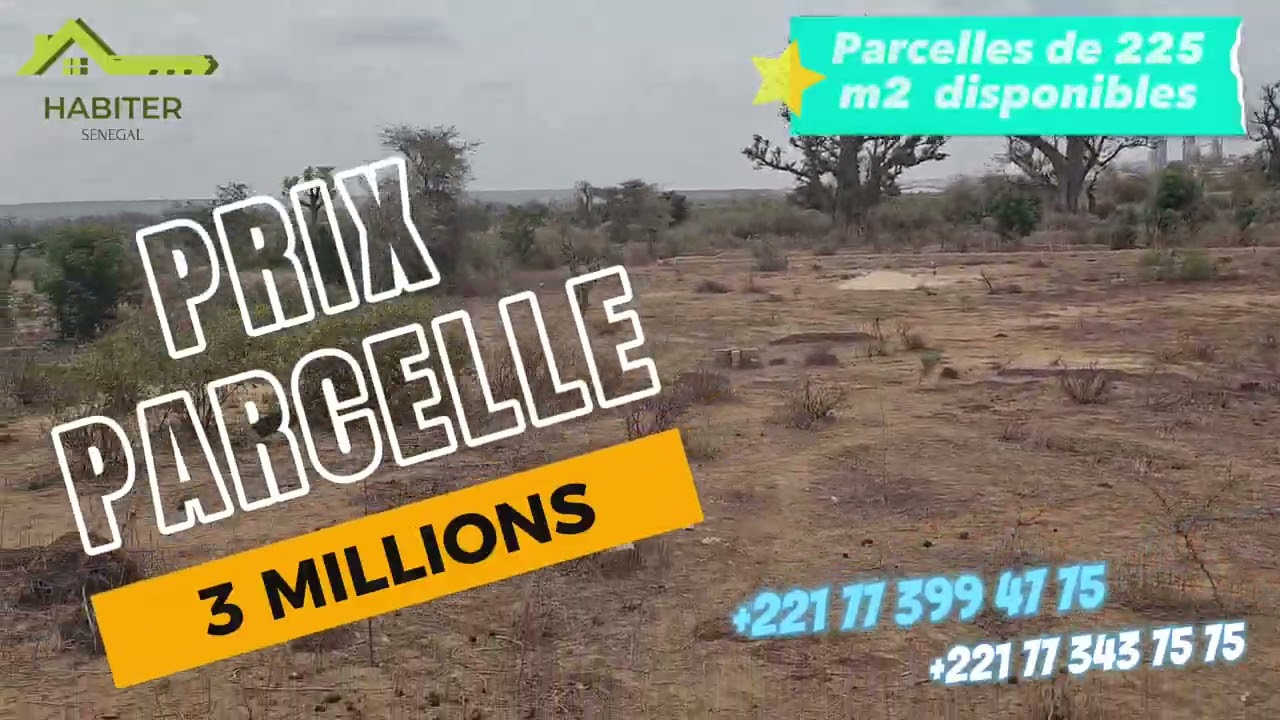 TERRAINS 225 M2 À VENDRE À 3 MILLIONS /+221773994775