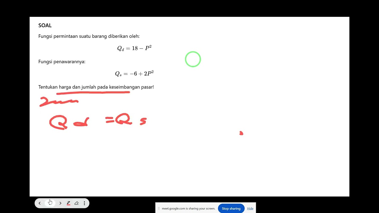 Minggu 12_Matematika Ekonomi_PAK01_Pengaruh Pajak terhadap keseimbangan pasar