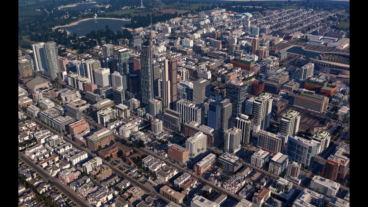 Photorealistic City in Cities: Skylines 1.