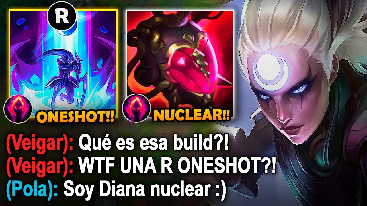 Diana pero cada R quita el 100% de vida con esta build nuclear