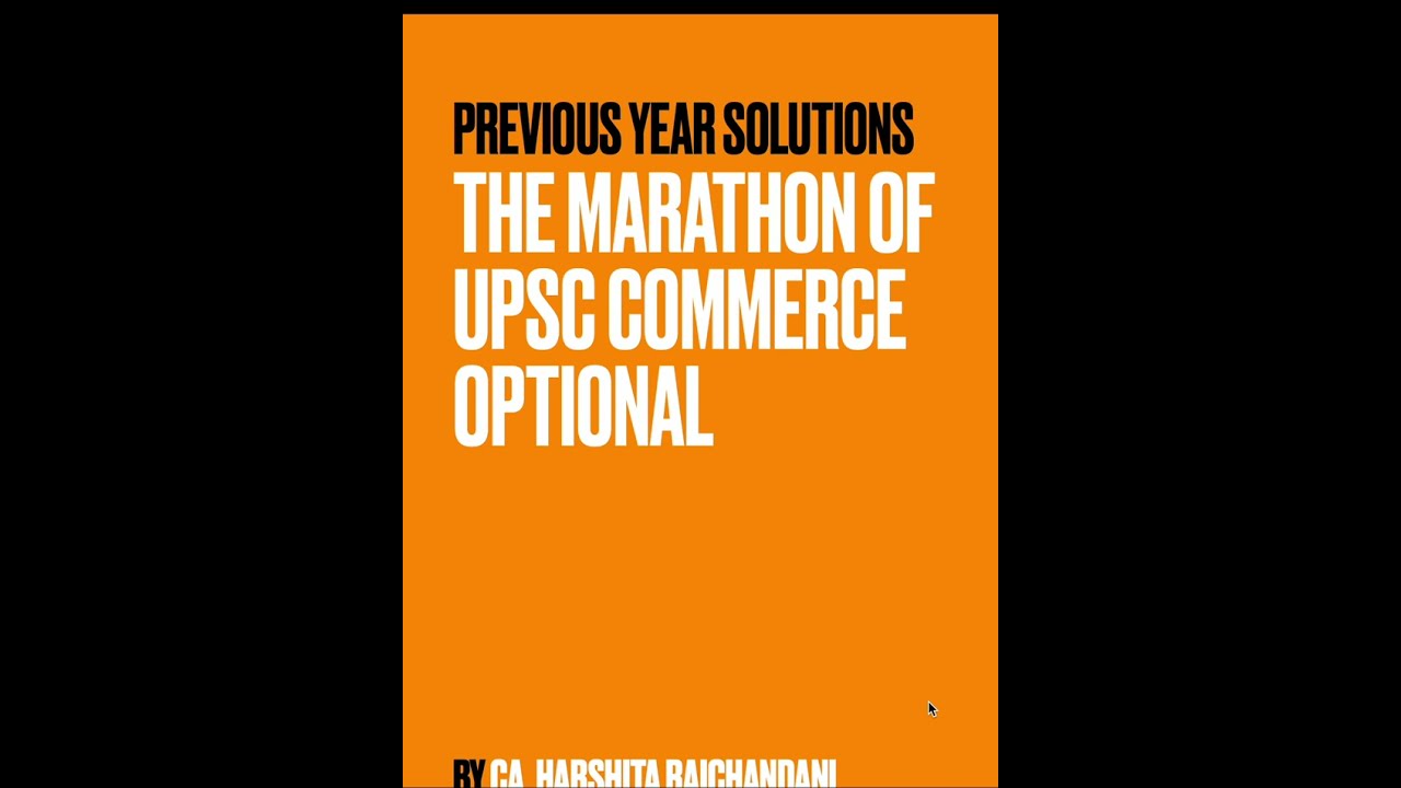 UPSC Commerce Optional 2022 Complete Solution Paper 1