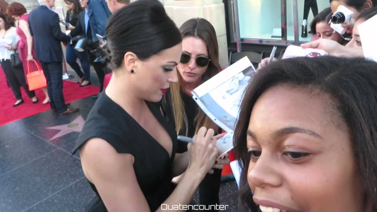 Lana Parrilla greeting fans at the Season 4 Premiere of Once Upon A Time