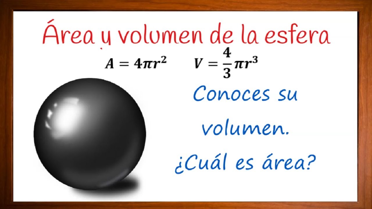 Área de la esfera conociendo su volumen. Ejercicio resuelto