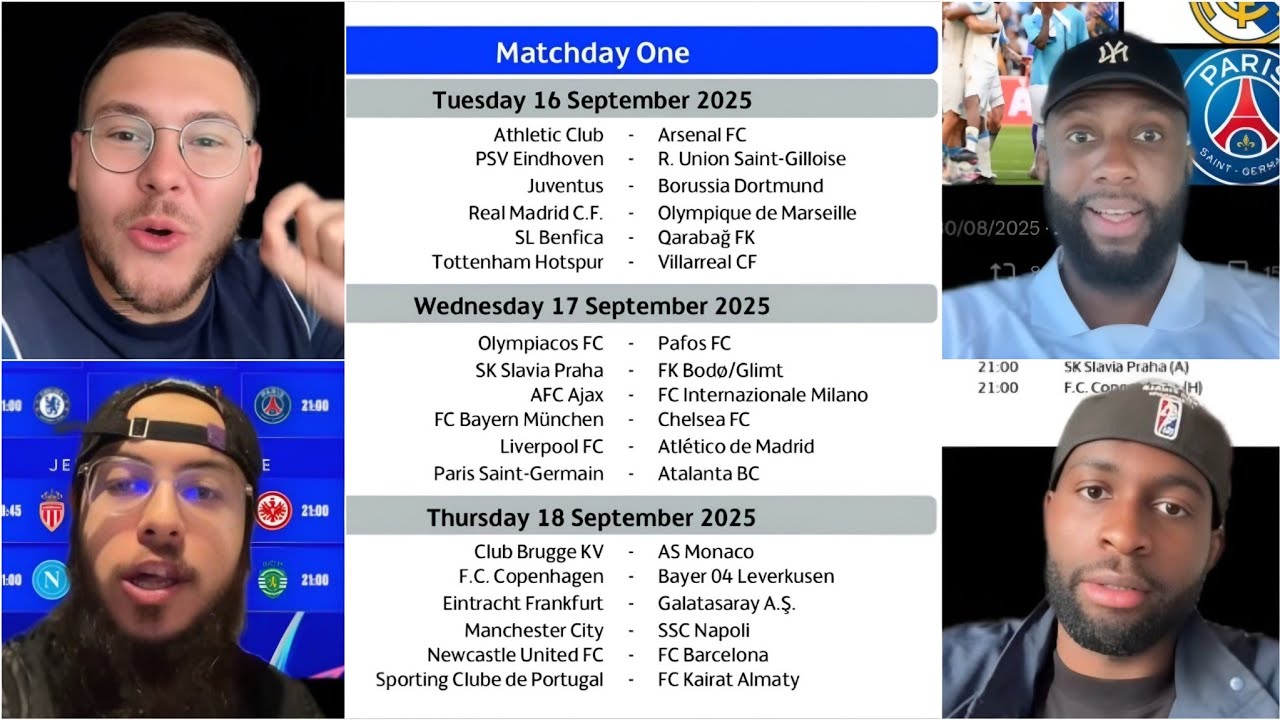 🚨😱LES R&Eacute;ACTIONS : CALENDRIER LDC (BAR&Ccedil;A, PSG, R&Eacute;AL MADRID ET MARSEILLE)