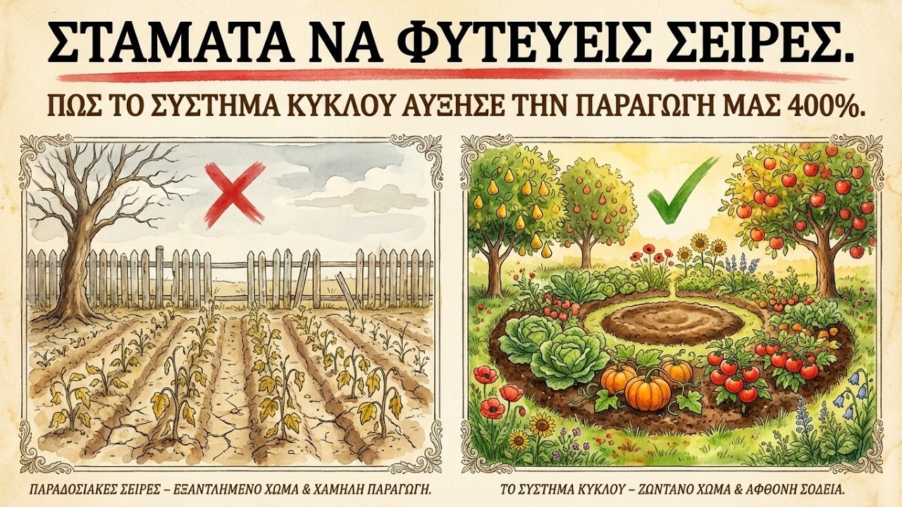 Σταμάτα να Φυτεύεις Σειρές: Πώς το Σύστημα Κύκλου Αύξησε την Παραγωγή μας 400%