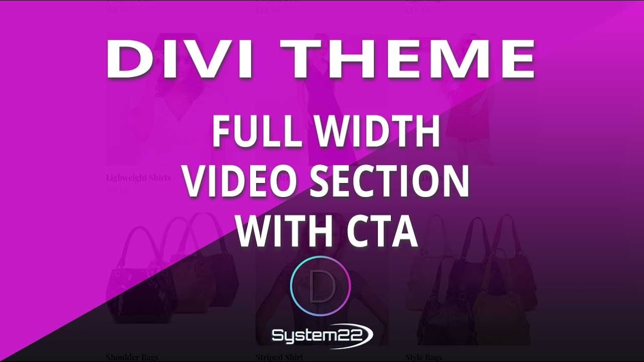 Divi Theme Full Width Video Section With CTA 👍