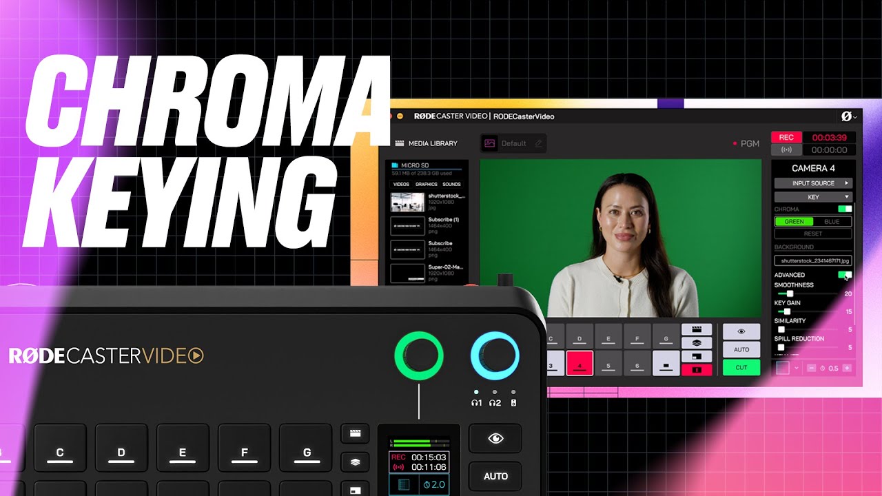 How to Set Up Chroma Key With the R&Oslash;DECaster Video