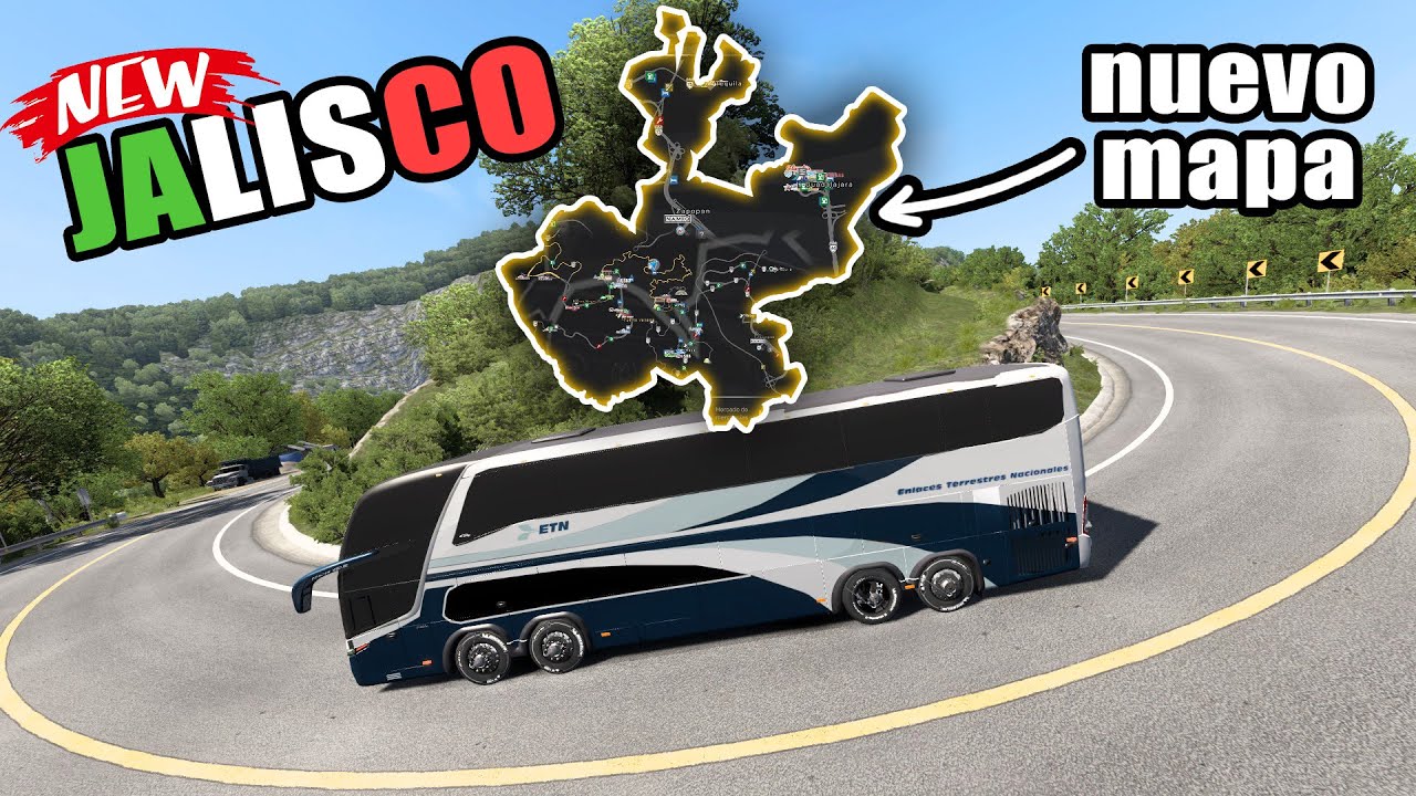 BUS Ejecutivo Doble Piso ETN Recorriendo Nuevo Mapa Jalisco American Truck Simulator