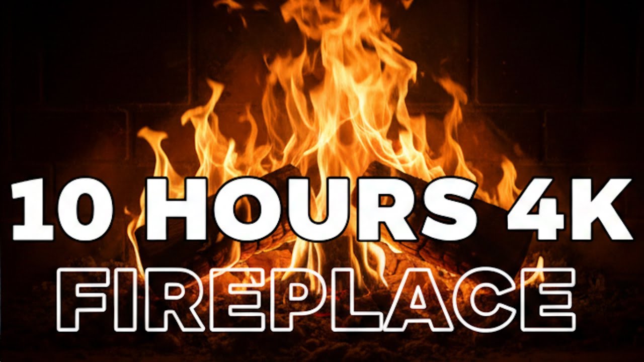 10 Hours of Crackling Fireplace 4K • Immersive Sound Design for Deep Sleep & Focus 🕯️