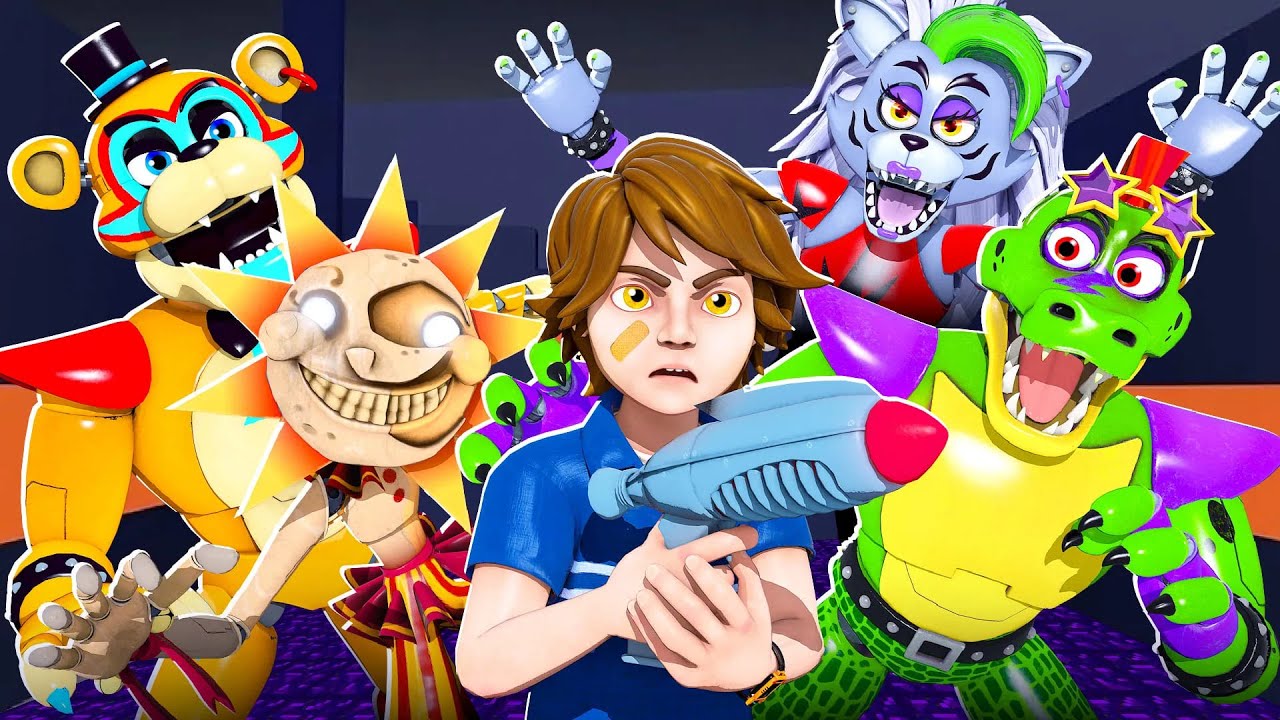 Can Gregory ESCAPE ALL Glamrock Animatronics!? in FNAF Security Breach