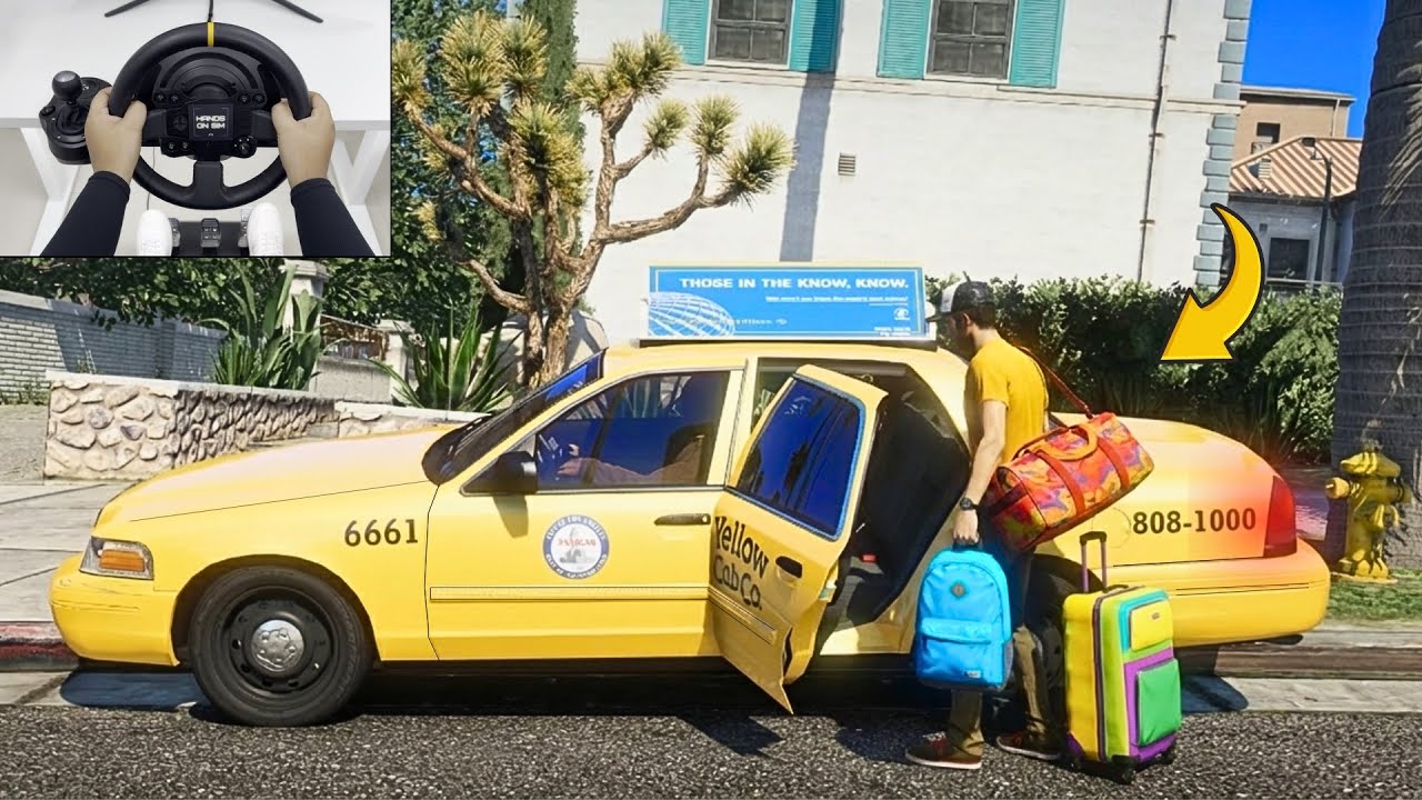 GTA 5 - A Day in the Life of a Taxi Driver | Steering Wheel Gameplay