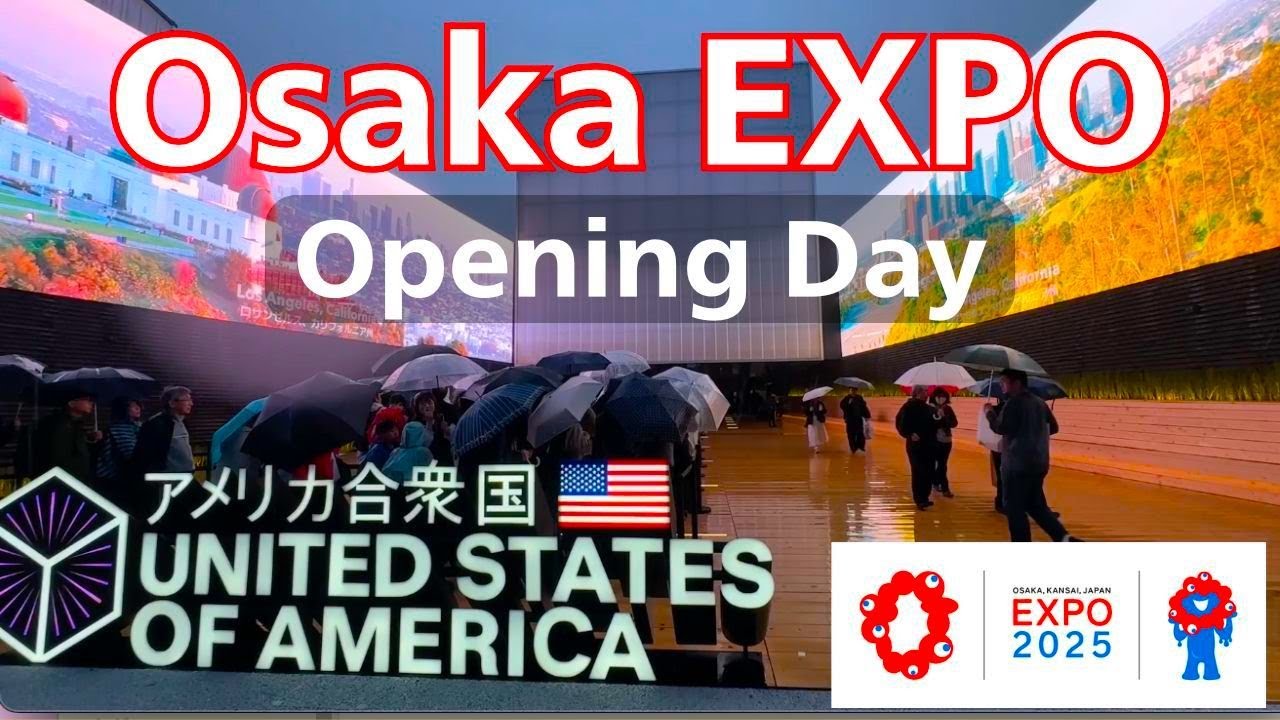 Osaka Expo 2025 On Opening Day | Beautiful Night Walk Guide of US and French Pavilions