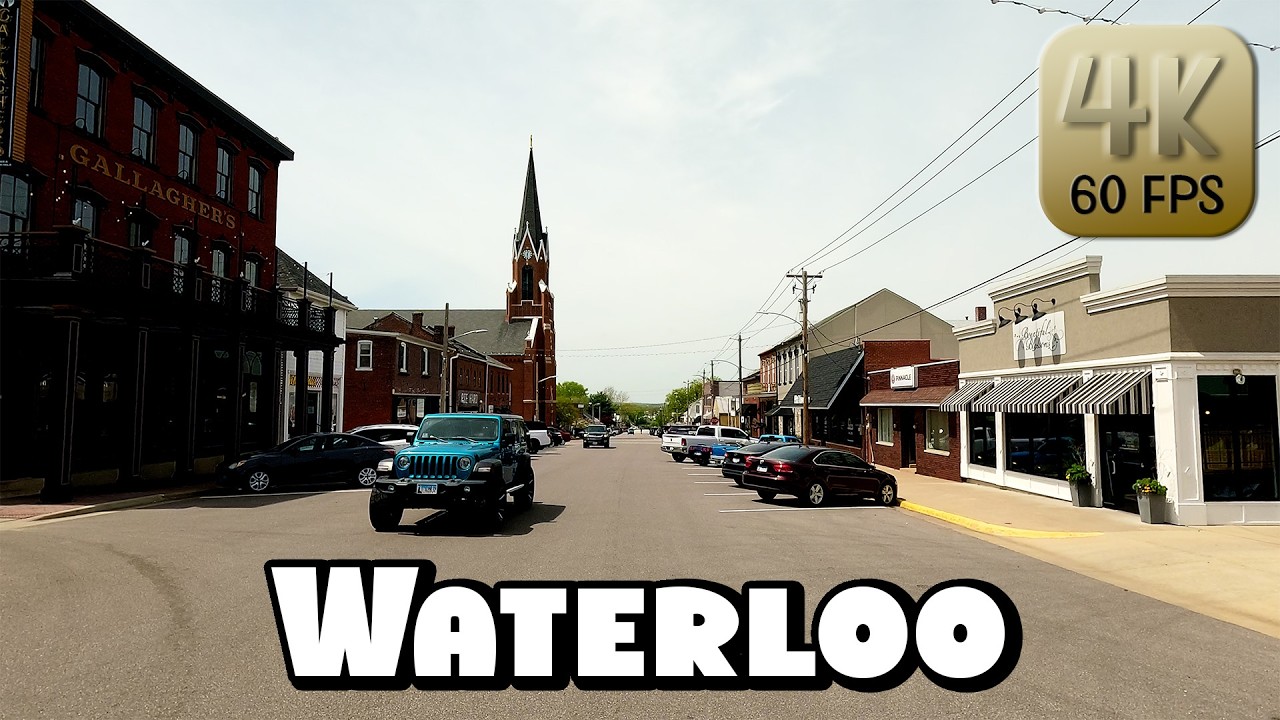 Driving Around Small Town Waterloo, Illinois in 4k Video