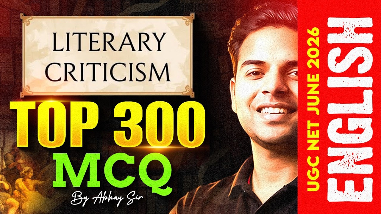 UGC NET English June 2026 | Top 300 Literary Criticism MCQs Marathon 🔥 | Most Important Questions
