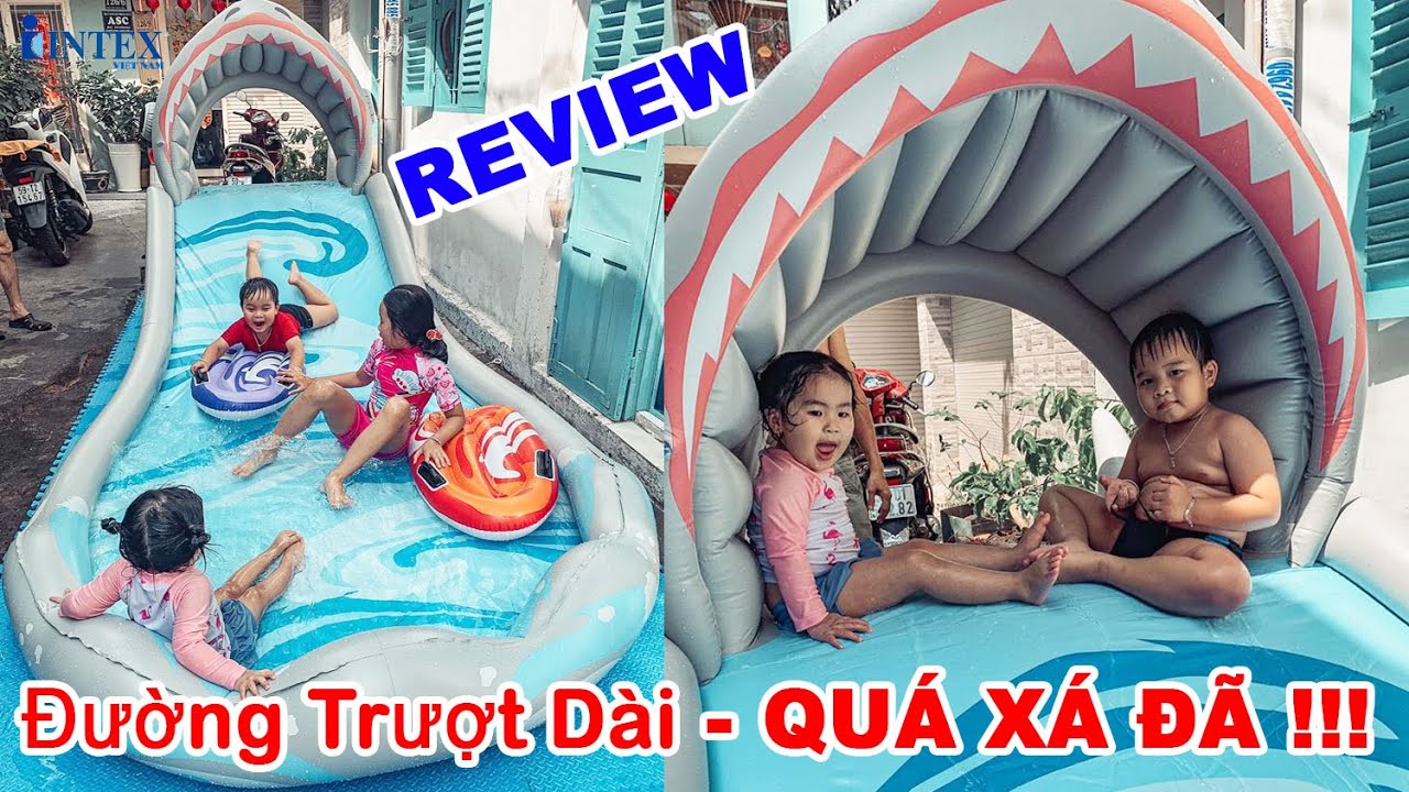 C&Ograve;N G&Igrave; Đ&Atilde; HƠN CHO M&Ugrave;A H&Egrave; N&Agrave;Y - Bể bơi phao INTEX với đường trượt nước d&agrave;i mi&ecirc;n man