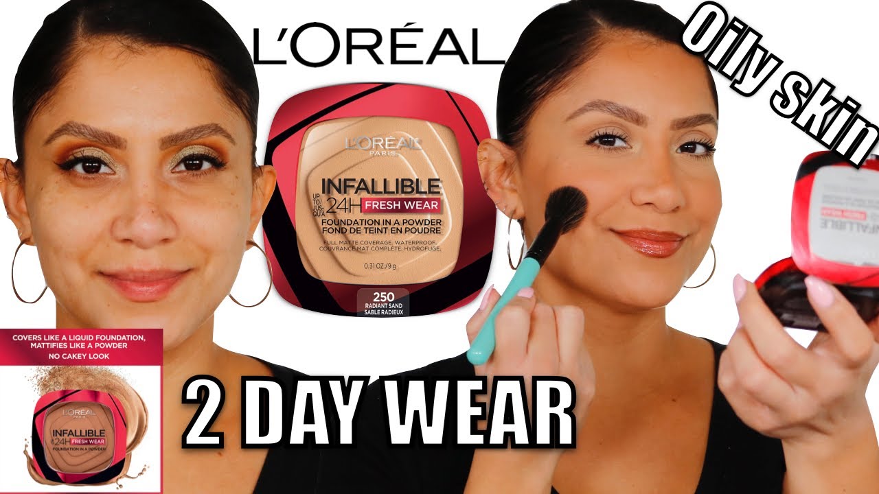 *NEW* L'OREAL INFALLIBLE FRESH WEAR FOUNDATION IN A POWDER + 2 DAY WEAR *OILY SKIN* | MagdalineJanet