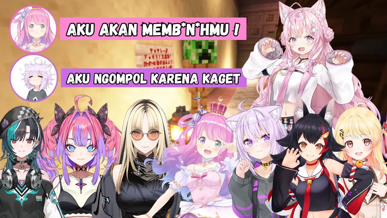 Kompilasi Reaksi Member Hololive Kena Prank Creeper Koyori di Minecraft | [ Hololive Sub Id ]