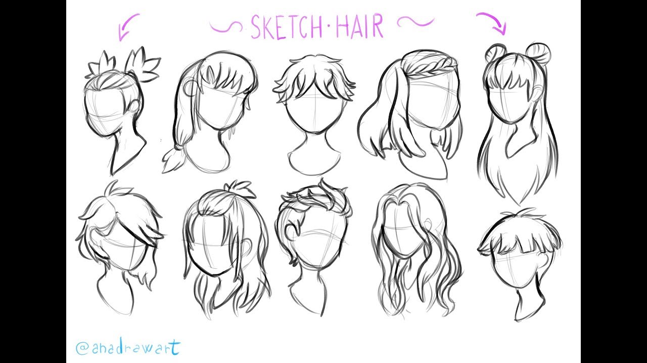 Come disegnare capelli manga cartoon - Anadrawart