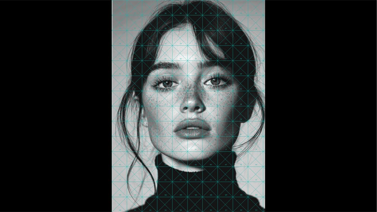 🎨 Portrait drawing from reference || Grid method step by step || Live stream