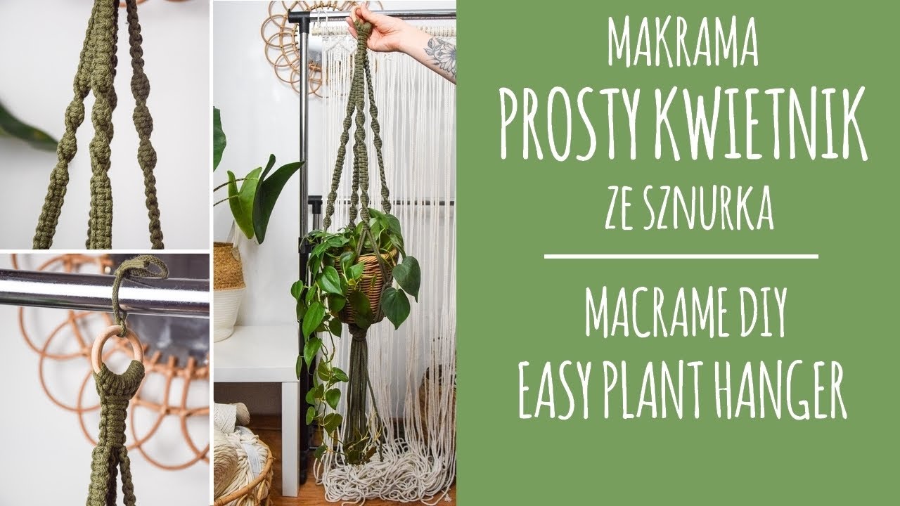 |21| Makrama dla początkujących - prosty kwietnik ze sznurka / DIY: Macrame - easy boho plant hanger