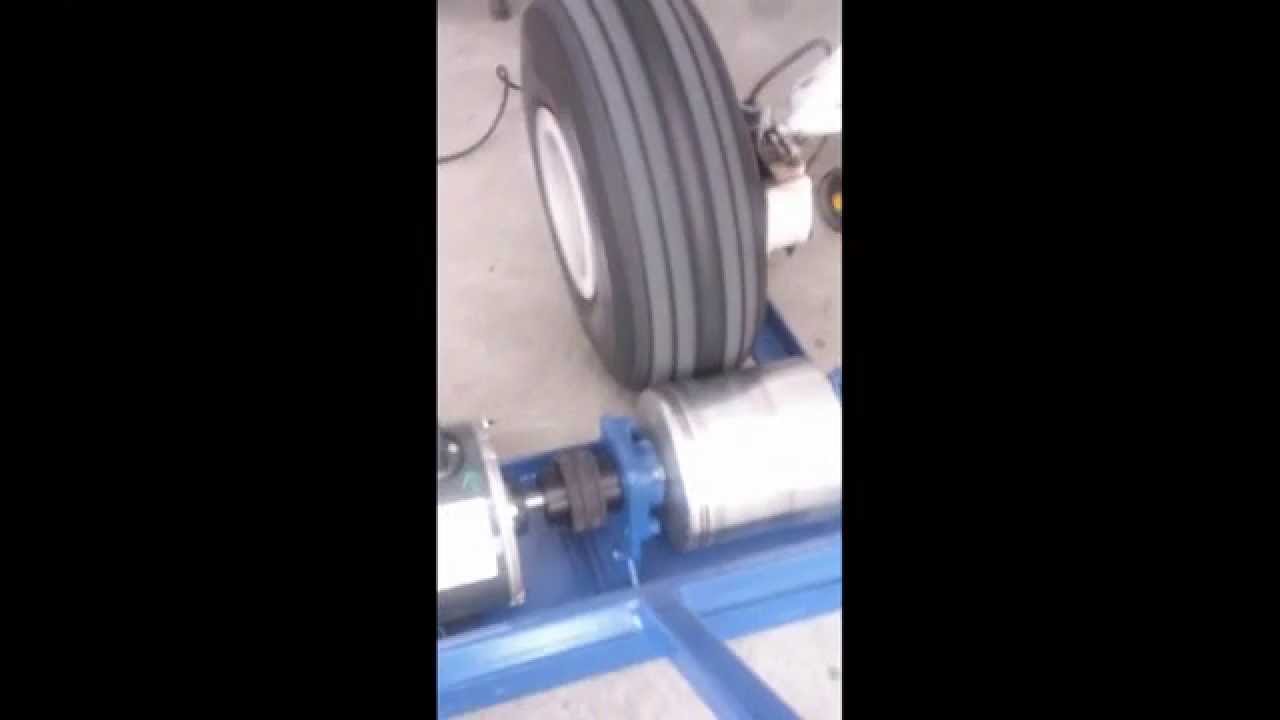 Airplane tire balancing with DynaVibe