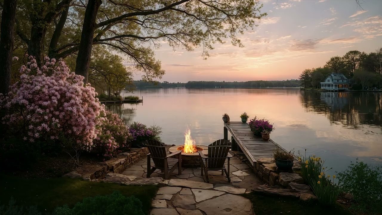 Gentle Nature by the Lake Cabin | Fire Pit Warmth and Relaxing Lake Sounds
