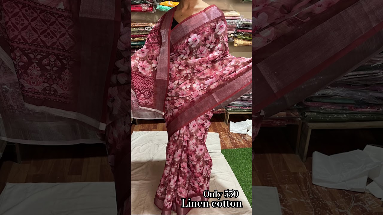 Summer friendly saree # linen cotton # only 550