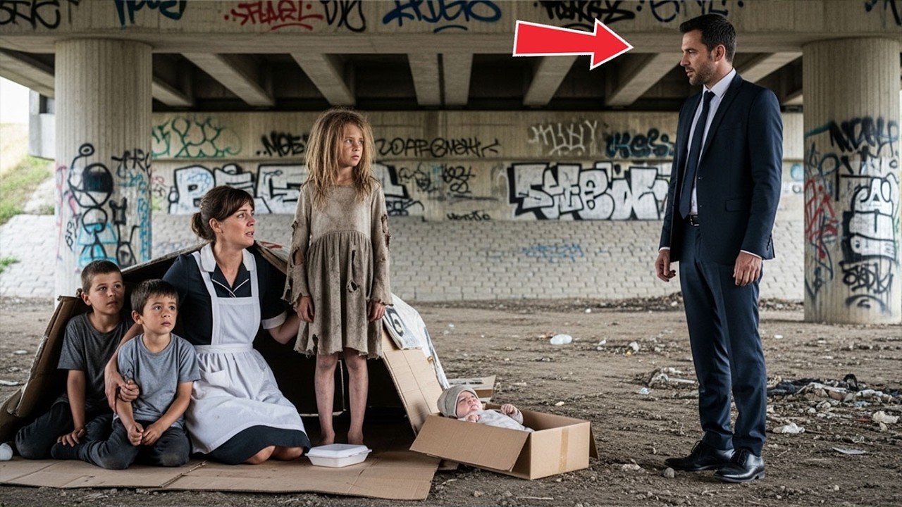 LE MILLIONNAIRE A SUIVI L’EMPLOYÉE ET L’A VUE SOUS UN PONT AVEC SES ENFANTS… L’AÎNÉE A TOUT RÉVÉLÉ..