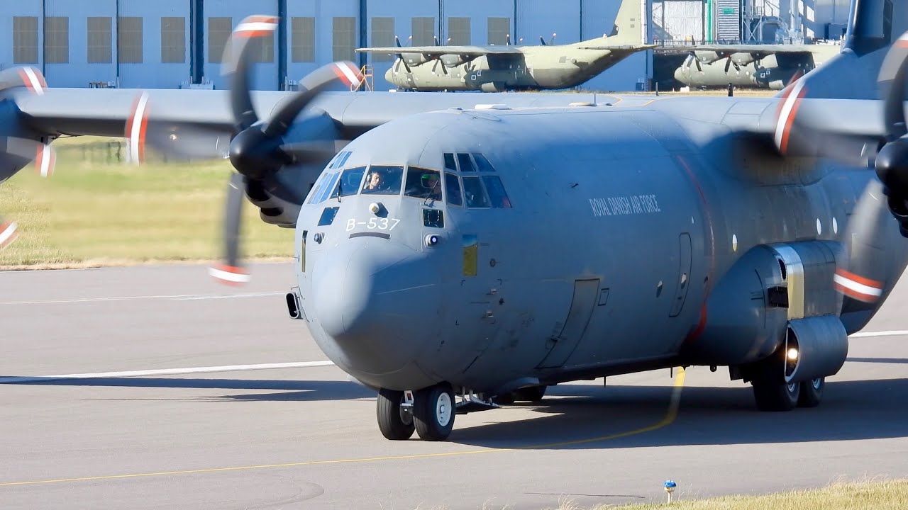 Royal Danish Air Force Lockheed C-130J-30 B-537 post-maintenance air test and delivery flight