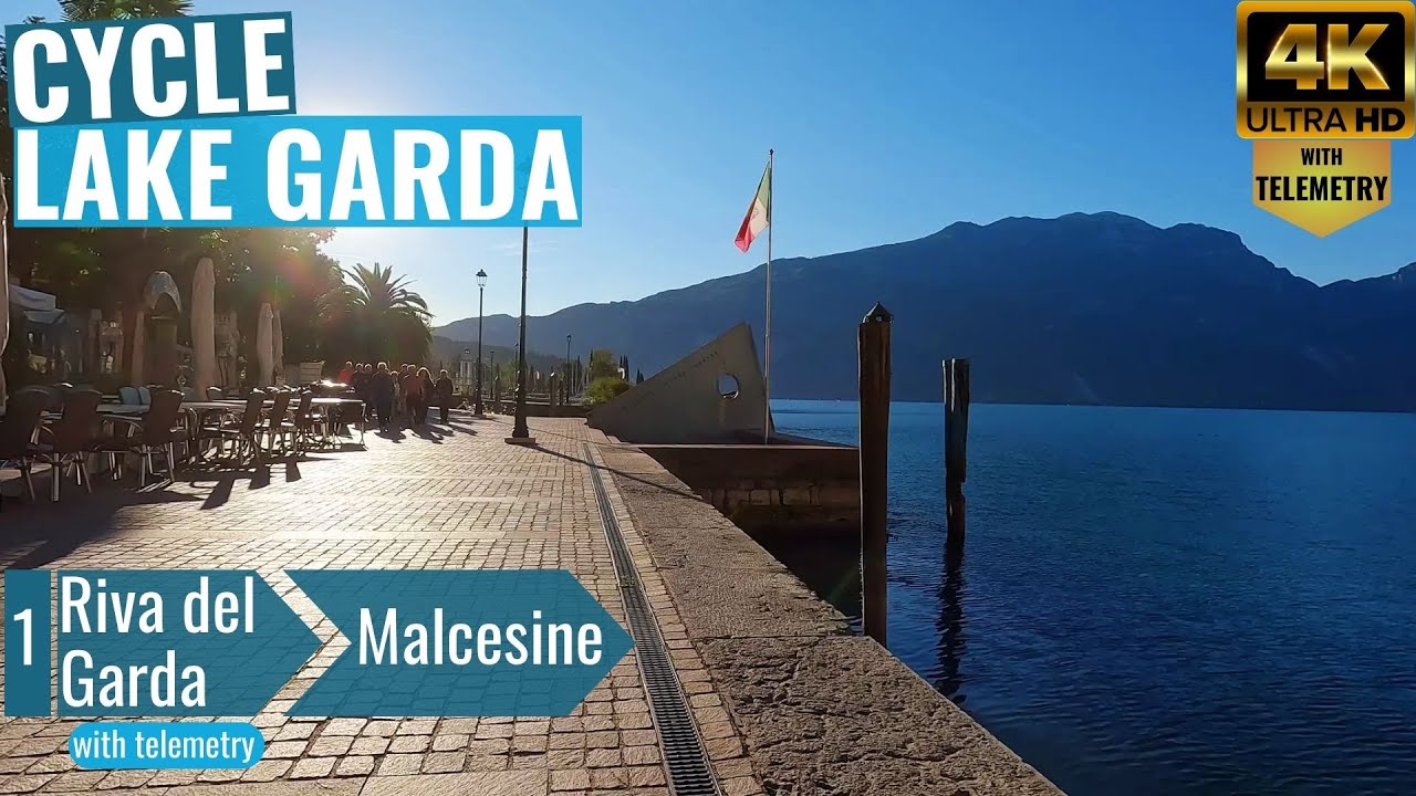 Lake Garda - Riva del Garda to Malcesine - Indoor Cycling Video with telemetry