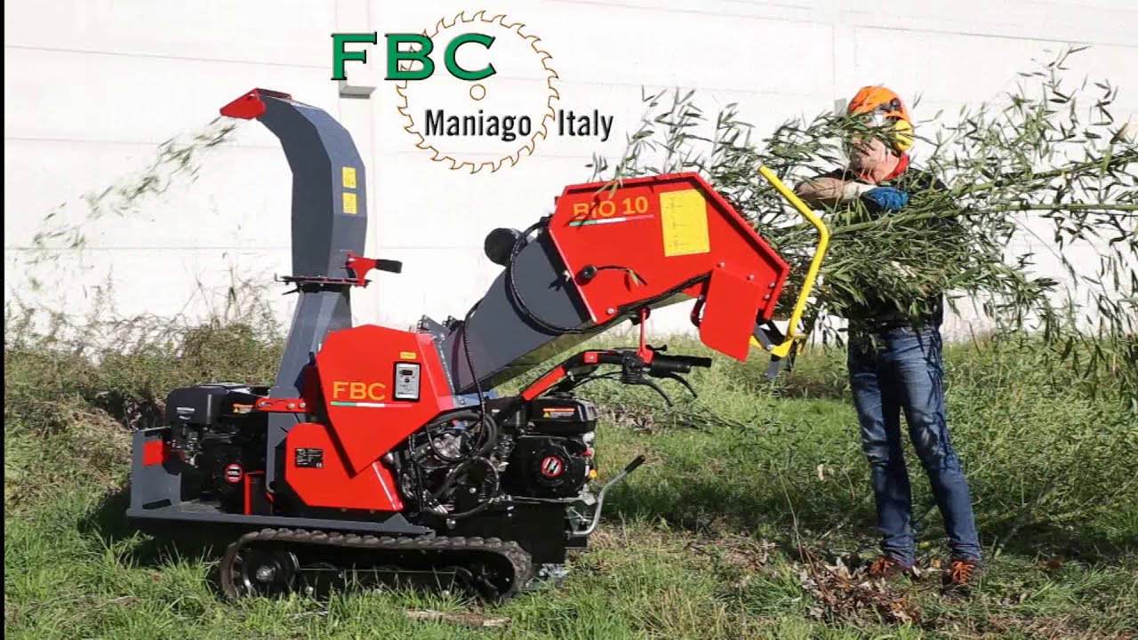 Chipper FBC model: BIO 10 14AE DU shredding Bamboo Acer Tree Pruning