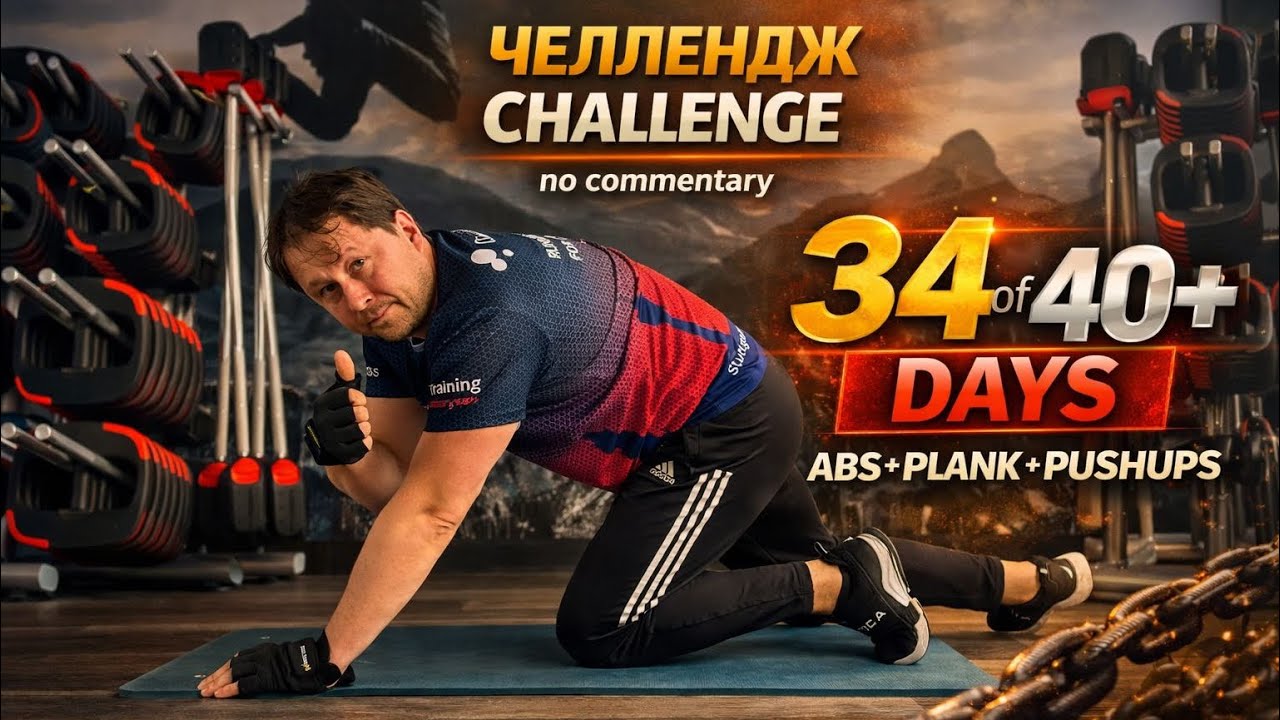 #воркаут пресс планка отжимания спортивный челлендж 40+ дней! День 34