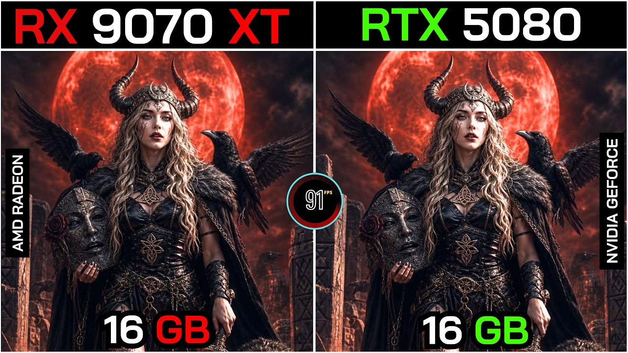 RX 9070 XT kontra RTX 5080 + Ryzen&trade; 7 9800X3D: TEST W 20 GRACH