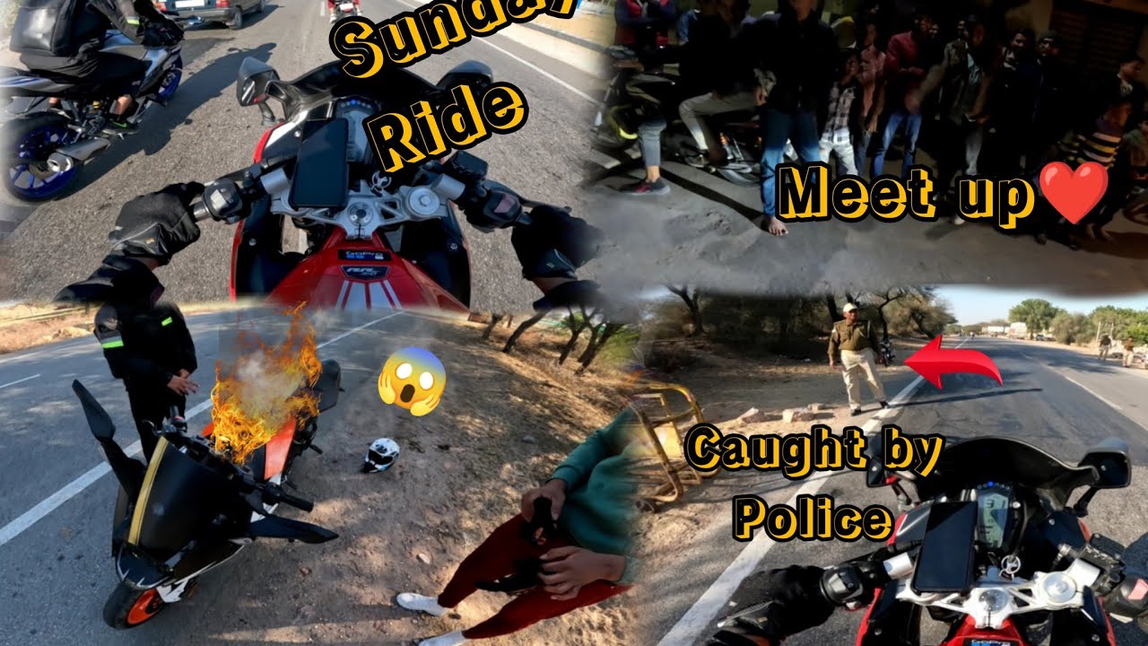 🫤SUNDAY RIDE GONE WRONG😨DRAG RACE ME POLICE😥 LAG GAI PICHE😱FULL POWER⚡️RIDE🏍