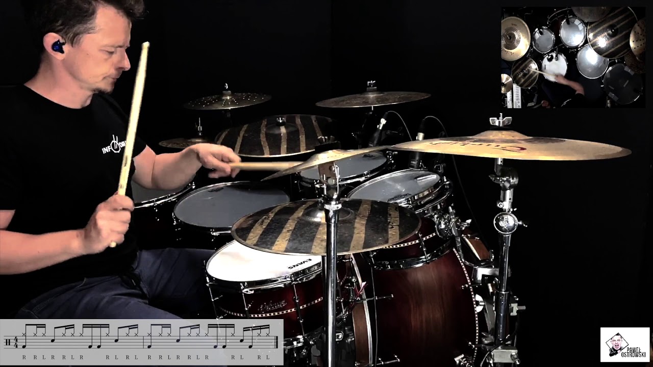 Perkusja Online: (1) Groove z werblem prawą&nbsp;i lewą&nbsp;zamiennie | Paweł&nbsp;Ostrowski